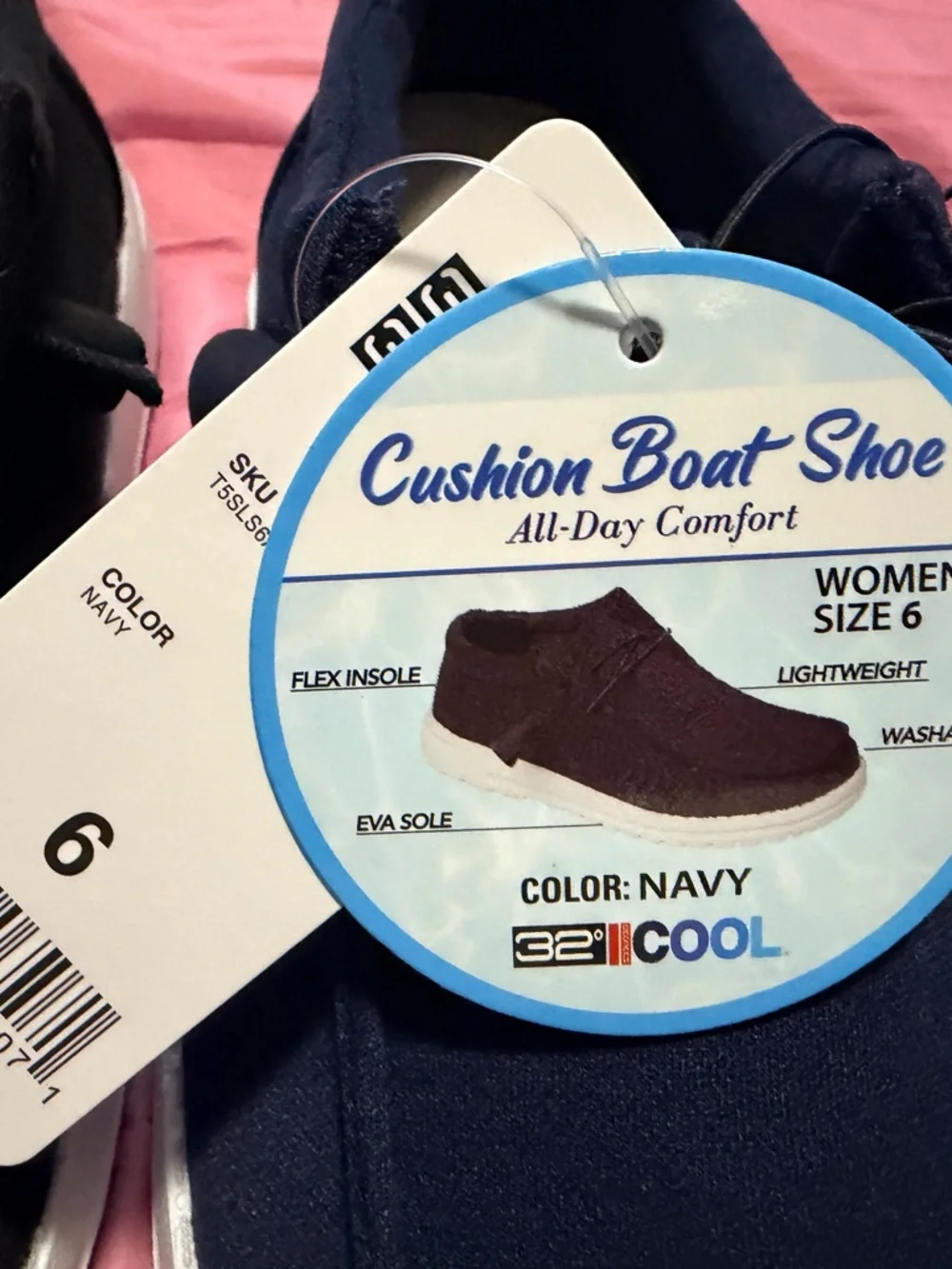 32* Degree Heat Cool Navy and Black 2pairs Cushion Boat Shoe - HeatCool Comfort - Picture 8 of 8